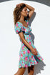 Luli Fama Ti Amo Ruched Square Neckline Dress